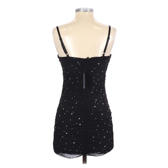 💕 NBD kerr embellished mini dress in black size XXS mesh crystal rhinestone - Picture 4 of 8